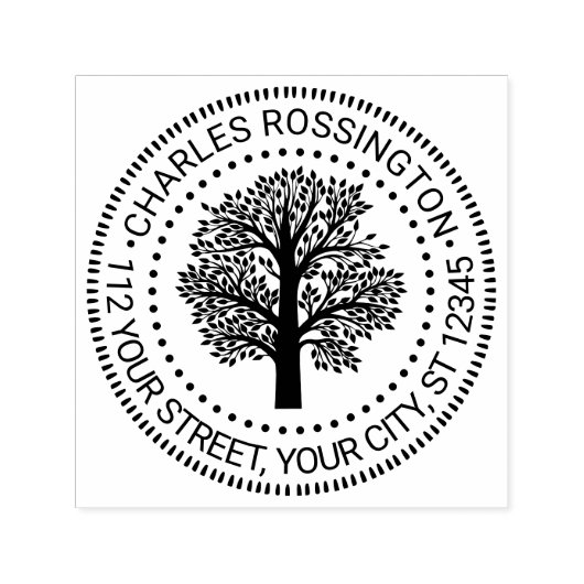 Rücksendeadresse für Rustikale Blätterfamilien Permastempel (Design)