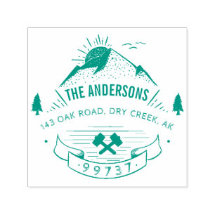 Rücksendeadresse für Rustikale Gebirgsfamilien Permastempel