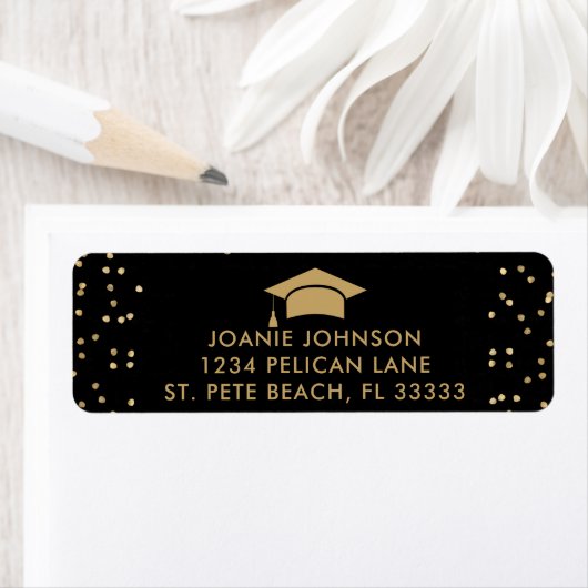 Rücksendeadresse für Schwarz-Gold-Graduate-Cap (Insitu)