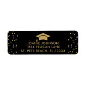 Rücksendeadresse für Schwarz-Gold-Graduate-Cap (Vorne)