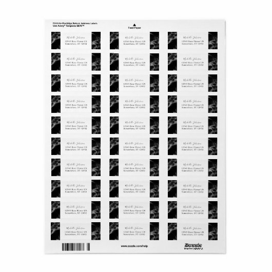 Rücksendeadresse für Schwarz-Marmor (Vorne)