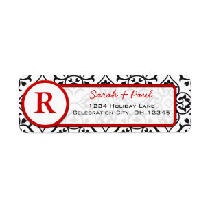 Rücksendeadresse für Schwarzes Herz, Damask Red Sc