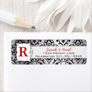 Rücksendeadresse für Schwarzes Herz, Damask Red Sc