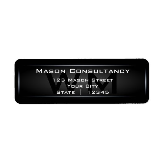 Rücksendeadresse für Schwarzes Monogramm (Vorne)