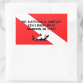 Rücksendeadresse für Scuba Diving Flag Rechteckiger Aufkleber (Tasche)