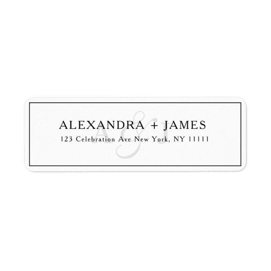 Rücksendeadresse für Skriptmonogramm-Typografie (Vorne)