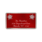 Rücksendeadresse für Snowflake & Ribbon - Rot Adressaufkleber (Vorne)