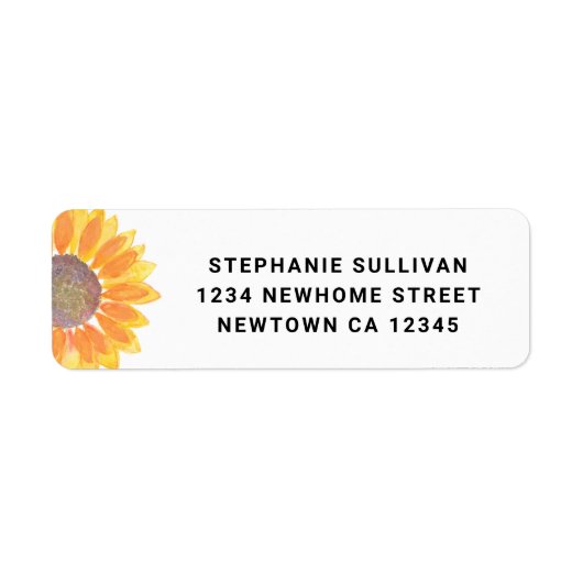 Rücksendeadresse für Sonnenblumen (Vorne)