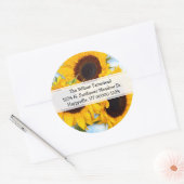 Rücksendeadresse für Sonnenblumen Runder Aufkleber (Umschlag)