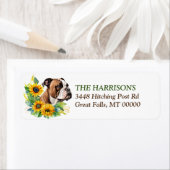 Rücksendeadresse für Sonnenblumen-Wreath-Bulldog (Insitu)