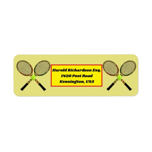 Rücksendeadresse für Tennis (Vorne)