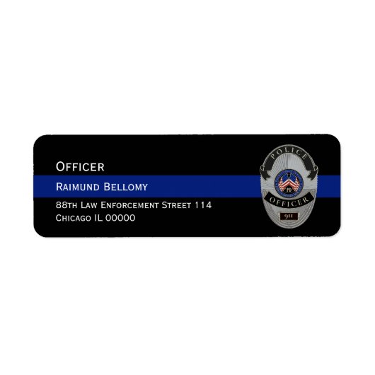 Rücksendeadresse für Thin Blue Line (Vorne)