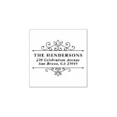 Rücksendeadresse für verziert Geblüht Frame-Famili Gummistempel (Prägung)