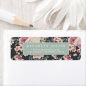 Rücksendeadresse für Vintage dunkle Blumen-Logos (Insitu)