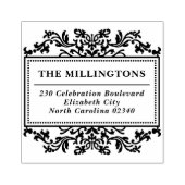 Rücksendeadresse für Vintage Frame-Familiennamen Gummistempel (Prägung)