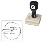 Rücksendeadresse für Vintage Horn-Trombone-Musik Gummistempel (Stempel)