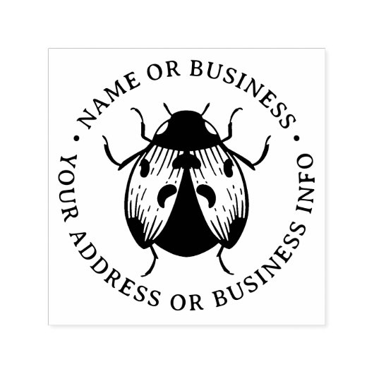 Rücksendeadresse für Vintage Ladybug-Geschäftsname Permastempel (Design)