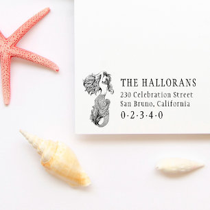 Rücksendeadresse für Vintage Mermaid-benutzerdefin Permastempel