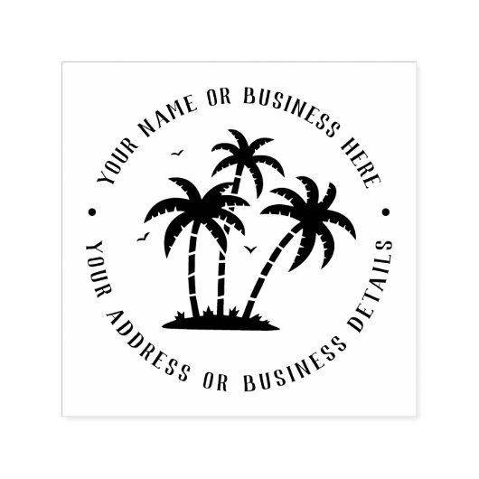 Rücksendeadresse für Vintage Palm Tree Permastempel (Design)