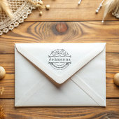 Rücksendeadresse für Vintage runde Blumenfamilien Gummistempel