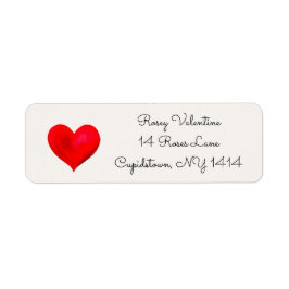 Rücksendeadresse für Wasserfarben Rotes Herz