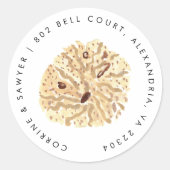 Rücksendeadresse für Wasserfarben Runder Aufkleber (Vorderseite)