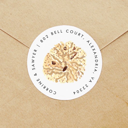 Rücksendeadresse für Wasserfarben Runder Aufkleber