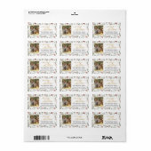 Rücksendeadresse für Weihnachtsblättern-Gold-Scrip Adressaufkleber (Vorne)