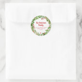 Rücksendeadresse für Weihnachtskranz-Siegel Runder Aufkleber (Tasche)