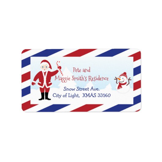 Rücksendeadresse für Weihnachtsnachtsnachtsstempel Adressaufkleber (Vorne)