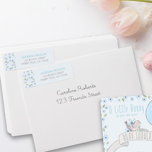 Rücksendeadresse für Whimsical Blue Flowers