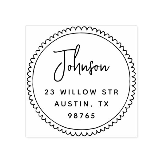 Rücksendeadresse für whimsical Frame Script Gummistempel (Prägung)