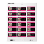 Rücksendeadresse für Zebra Frame Hot-Pink-FOTO Adressaufkleber (Vorne)