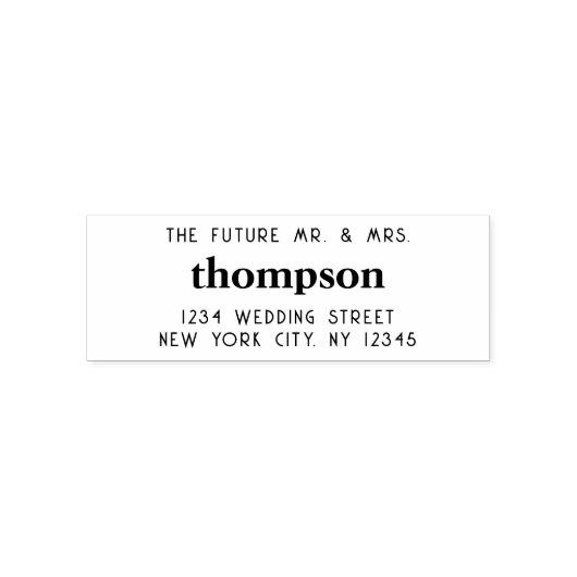 Rücksendeadresse Future Frau Wedding Retro Permastempel (Design)