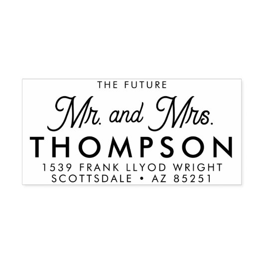 Rücksendeadresse Future Mr. und Mrs. Modern Custom Permastempel (Design)