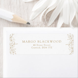 Rücksendeadresse Gold Simple Romantic Cherry Bloss