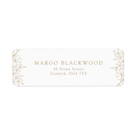 Rücksendeadresse Gold Simple Romantic Cherry Bloss (Vorne)