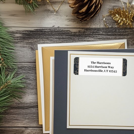 Rücksendeadresse Gold und Navy