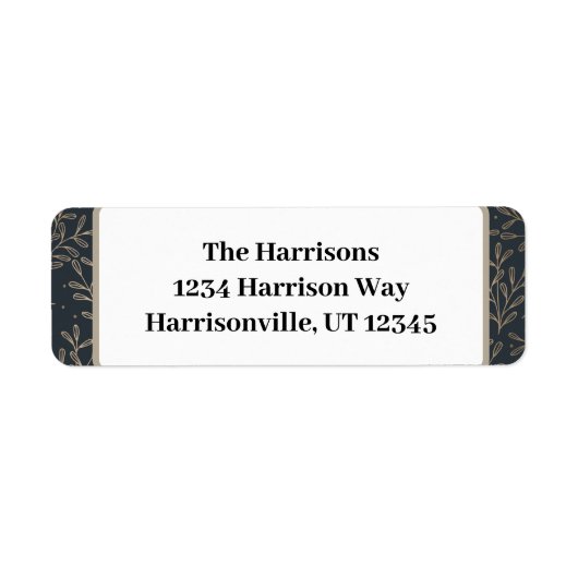 Rücksendeadresse Gold und Navy (Vorne)