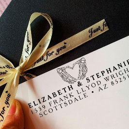 Rücksendeadresse Goth Wedding Skelett Custom Heart Permastempel