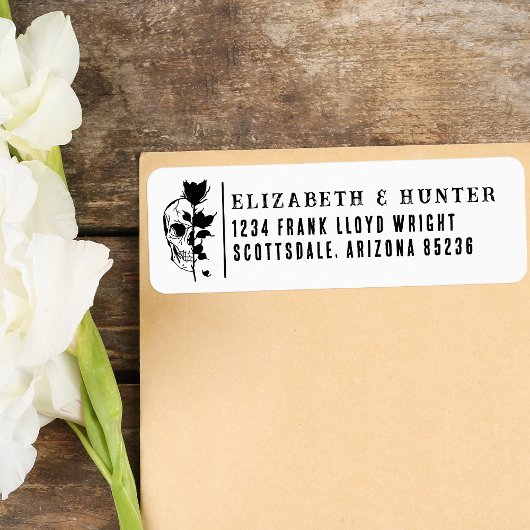 Rücksendeadresse Gothic Wedding Black Rose und Sku