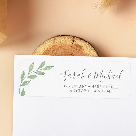 Rücksendeadresse Greenery Calligraphy