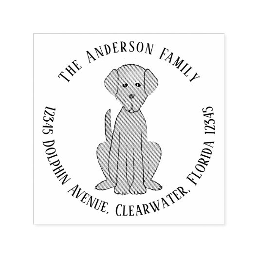 Rücksendeadresse Haustier Hund Whimsical Welpe Permastempel (Design)