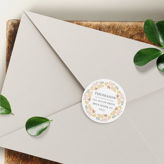 Rücksendeadresse Herbstfeuer Runder Aufkleber