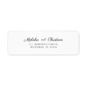 Rücksendeadresse: Hochzeit. (Vorne)