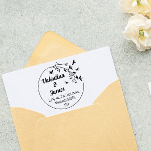 Rücksendeadresse, Hochzeit oder Familie Gummistempel