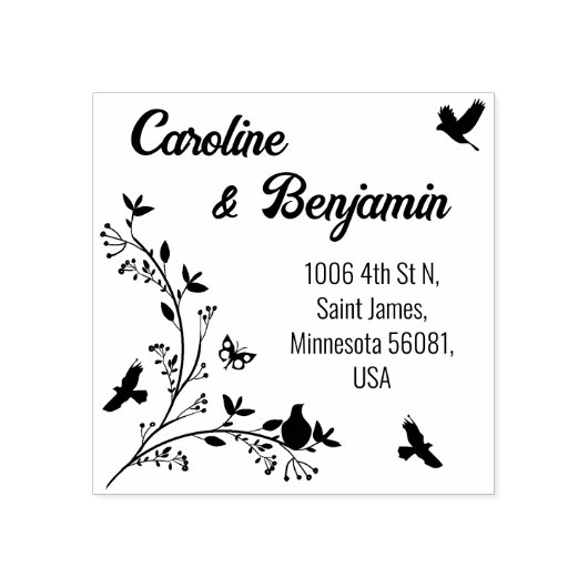 Rücksendeadresse, Hochzeit oder Familie Gummistempel (Prägung)