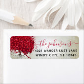 Rücksendeadresse Hochzeitrotes Herz (Insitu)