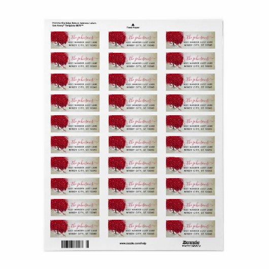 Rücksendeadresse Hochzeitrotes Herz (Vorne)