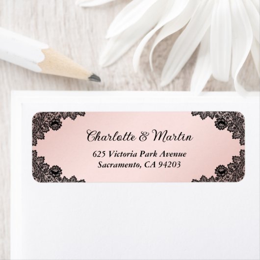 Rücksendeadresse Hochzeitsfeiern in Schwarz-Weiß-F (Insitu)